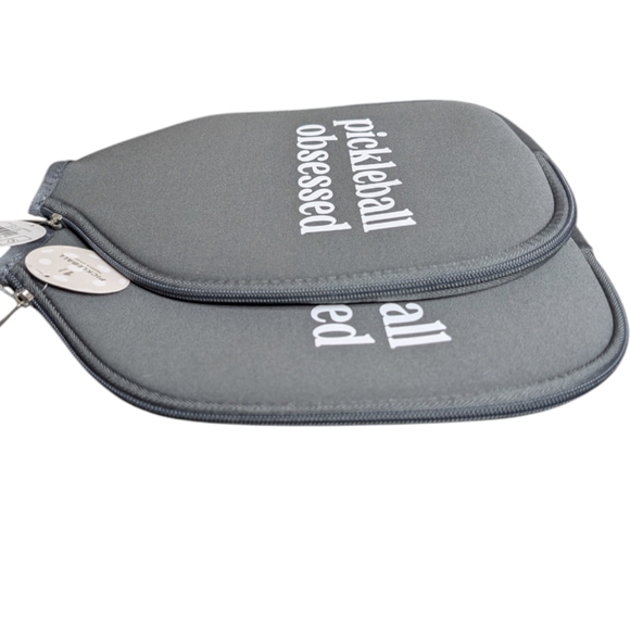 Pickleball Accessories 2 Gray "Pickleball Obsessed" Paddle Cases Ball/Wine Cases - Picture 5 of 11